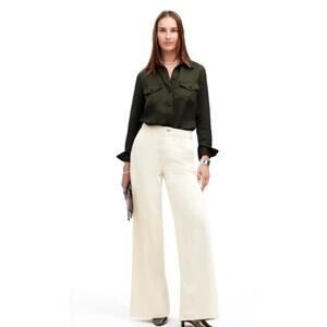 Madewell NWT Womens Size 29 Wide Leg Sweep Trouser Pants Vintage Ivory (32) $148